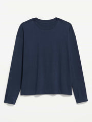 Vintage Long-Sleeve Crew-Neck T-Shirt - Gothic Blue