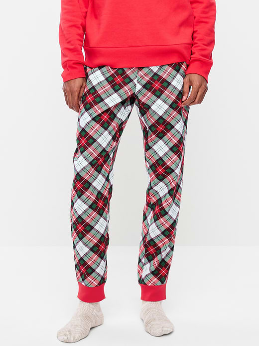 Flannel Pajama Joggers for Men - White Plaid (Match the Fam!)