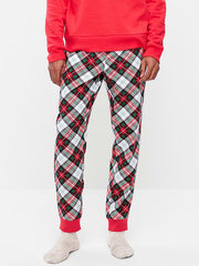 Flannel Pajama Joggers for Men - White Plaid (Match the Fam!)