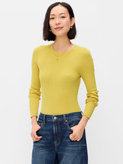 SoSoft Lite Crew-Neck Long-Sleeve Ribbed Top - Golden Glow