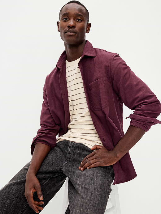 Relaxed Long-Sleeve Flannel Pocket Shirt - Ravenswood