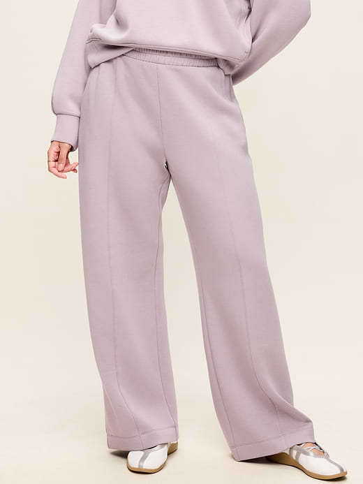 High-Waisted Bounce Fleece Wide-Leg Sweatpants - Mockingbird