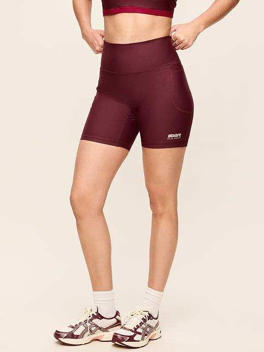 Extra-High Waisted PowerSoft Boundless Pocket Biker Shorts-- 6-inch inseam - No Front Seam - Grand Canyon