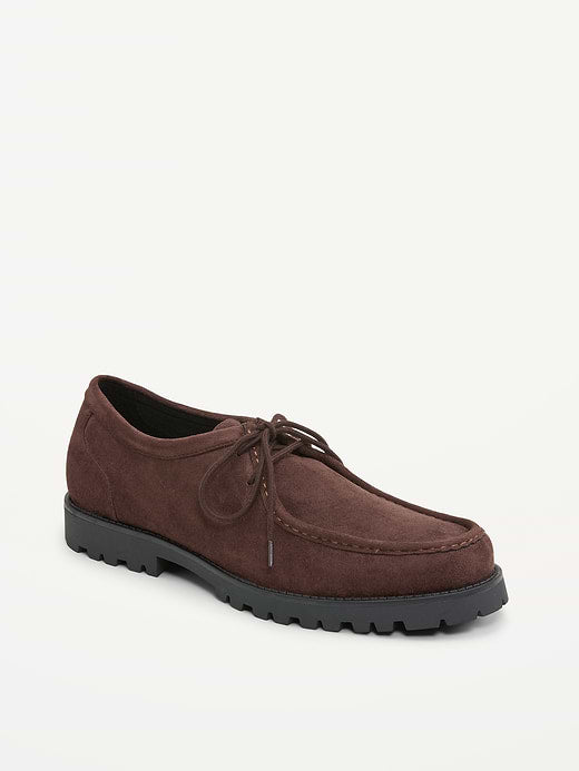 Faux-Suede Derby Boots for Men - Dark Walnut