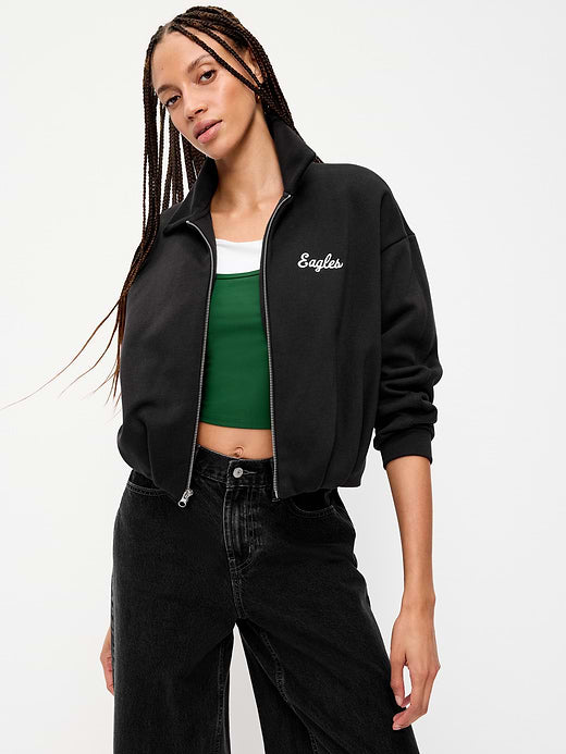 Philadelphia Eagles Oversized Fleece Bomber Jacket for Women - Philadelphia Eagles