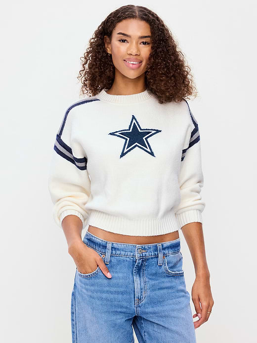 Dallas Cowboys Cropped Sweater for Women - Dallas Cowboys