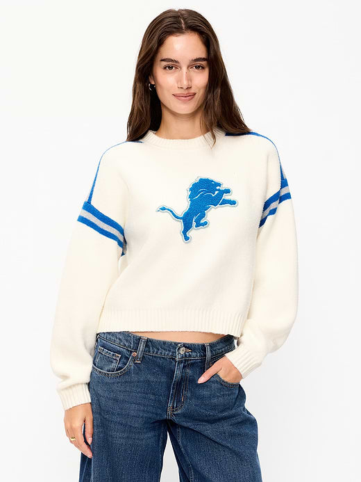 Detroit Lions Cropped Sweater for Women - Detroit Lions