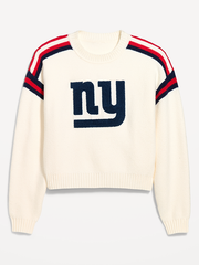 New York Giants Cropped Sweater for Women - New York Giants