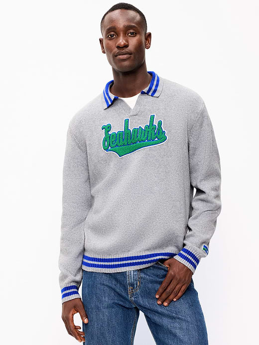 Seattle Seahawks Collared Sweater for Men - Seattle Seahawks