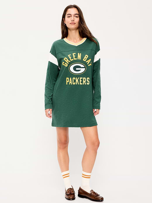 Green Bay Packers Oversized Mini Football Dress for Women - Green Bay Packers
