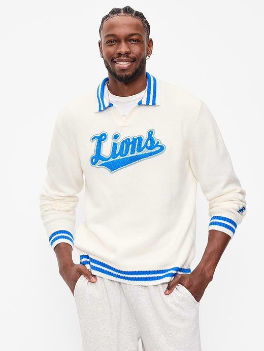 Detroit Lions Collared Sweater for Men - Detroit Lions