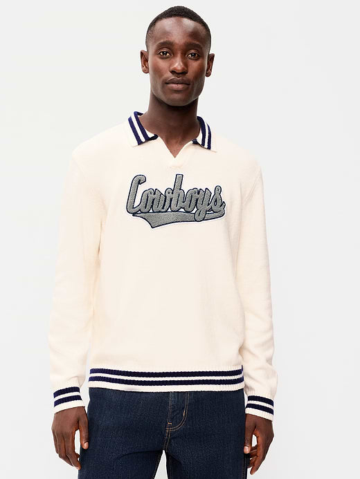 Dallas Cowboys Collared Sweater for Men - Dallas Cowboys