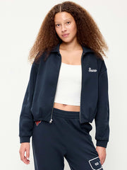 Chicago Bears Oversized Fleece Bomber Jacket for Women - Chicago Bears