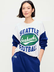 Seattle Seahawks Oversized Fleece Sweatshirt for Women - Seattle Seahawks