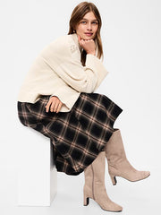 Mid-Calf Square-Toe Boot for Women - Chocolate Malted