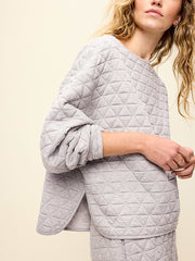 Quilted Bounce Boatneck Sweatshirt - Heather Gray