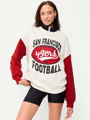 San Francisco 49ers Oversized Fleece Sweatshirt for Women - San Francisco 49ers