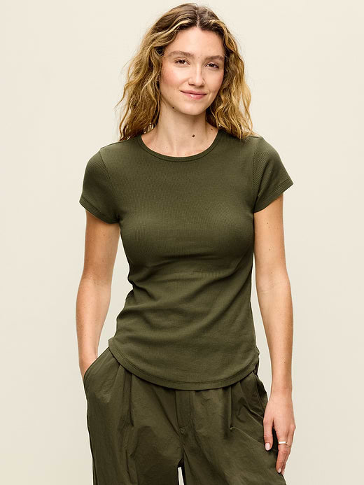 CloudLite Crew-Neck Ribbed T-Shirt - Hearthwood