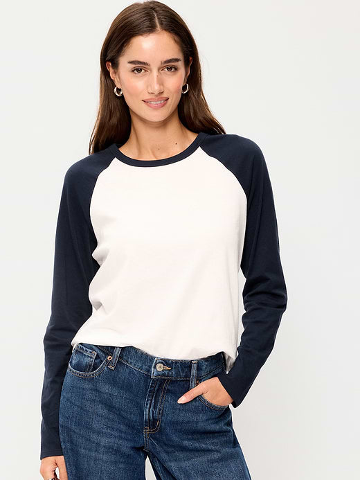 EveryWear Long-Sleeve Raglan Baseball T-Shirt - In the Navy