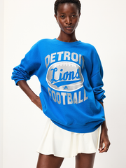 Detroit Lions Oversized Fleece Sweatshirt for Women - Detroit Lions