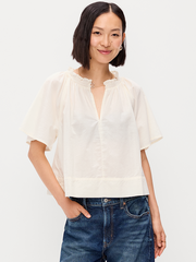 Loose Short-Sleeve Top - Creme De La Creme