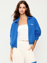 Detroit Lions Oversized Fleece Bomber Jacket for Women - Detroit Lions