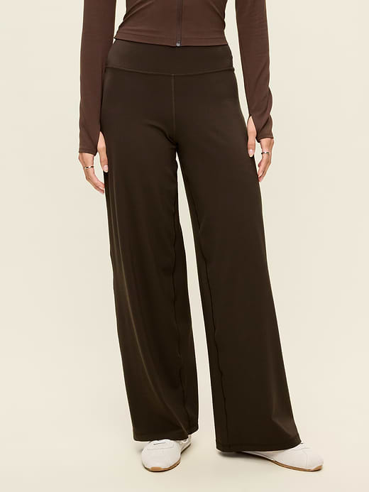High-Waisted StudioSmooth Wide-Leg Pants - Black Coffee