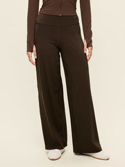 High-Waisted StudioSmooth Wide-Leg Pants - Black Coffee