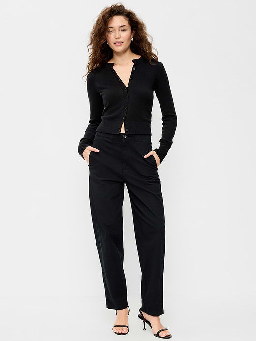 High-Waisted OGC Chino Tapered Straight Pants - Black Jack