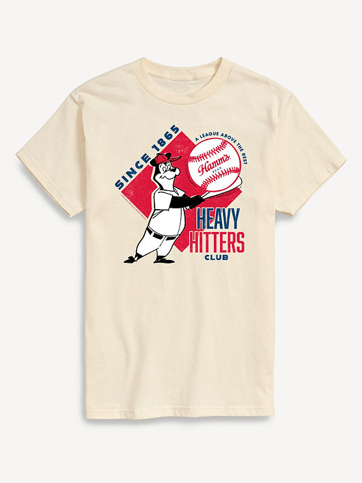 Hamms Heavy Hitters Club Short Sleeve Graphic T-Shirt - Cream